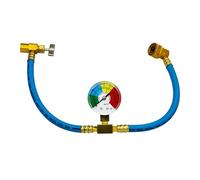 OUHFCASN Kit de Tuyau de Charge de réfrigérant AC R134A, 1/2 ", vanne de Robinet, manomètre Basse Pression, coupleur Rapide 20cm/7,87 Pouces Détection en Temps réel