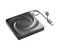 OUHFCASN Lecteur Optique Externe CD/DVD USB 3.0, graveur DVD Portable for Ordinateur Portable, avec Sac de Rangement Large compatibilité