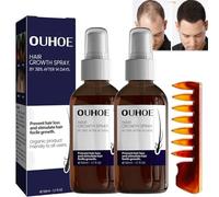 Ouhoe Hair Growth Spray, Ouhoe Hair Growth Oil, Ouhoe Stronger And Hair Thickening Spray, Hair Regrowth Treatments for Women & Men (2pcs)