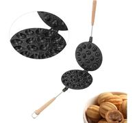 Ouhonix 16-Cavity Nut-Shaped Baking Mold, Non-Stick Aluminum Alloy Cake Biscuit Maker for Cookies Waffles - Home Kitchen Bakeware Tool (Noir)