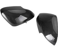 Ouhonix Coque de rétroviseur compatible avec Volvo S40 C30 S80 V50 V70 - Noir brillant aspect carbone, plastique ABS, paire gauche + droite, remplacement direct