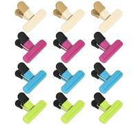 ouhos Lot de 12 Clips de Fermeture pour Sacs de congélation, Clips de Fermeture pour Sacs de congélation, Clips de Fermeture de Cuisine, Clips de Fermeture réutilisables (Multicolore)