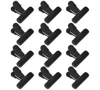 ouhos Lot de 12 Clips de Fermeture pour Sacs de congélation, Clips de Fermeture pour Sacs de congélation, Clips de Fermeture de Cuisine, Clips de Fermeture réutilisables (Noir)