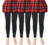 ouhos Lot de 3 collants de ballet pour fille - Sans pieds - Opaques - Blanc et noir - Très résistants - Pour enfants - Taille 100-170 (FR/ES, Âge, 8 ans, 10 ans, Taille normale, Noir)
