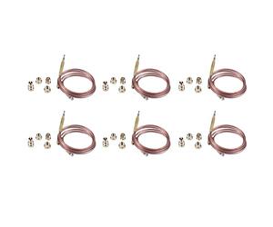 OUHUAN 6 Pièces Four à Gaz 900mm Ensemble de Thermocouple Universel M6X0.75 avec Thermocouple de Remplacement Des Écrous (Cinq)