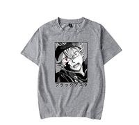 OUHZNUX Black Clover T-Shirt Enfant Cospaly Asuta Print Pop T Shirt Coton Noir Filles/garçons Manches Courtes XXS-3XL