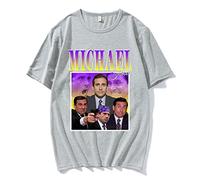 OUHZNUX Michael Scott Unisexe T-Shirts Tribute The Office Hommes T-Shirts Série Télévisée Dwight Schrute Steve Carell T-Shirts Casual Fashionshort Sleeve Cotton Oversized Xxs-3Xl
