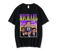 OUHZNUX Michael Scott Unisexe T-Shirts Tribute The Office Hommes T-Shirts Série Télévisée Dwight Schrute Steve Carell T-Shirts Casual Fashionshort Sleeve Cotton Oversized Xxs-3Xl