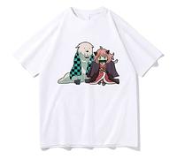 OUHZNUX Spy X Family T-Shirt Unisexe Anime Saanya Kamado Et Son Animal De Compagnie Tanjiro T-Shirts Imprimés Graphiques Hommes/Femmes Personnage De Dessin Animé Coton Mignon T-Shirt Haut Xxs-3Xl