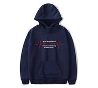 OUHZNUX Sweat À Capuche Greys Anatomy Sweat À Col Ras du Cou Imprimé 2D ECG Pull À Capuche Mode Hommes Et Femmes Pulls Dhiver