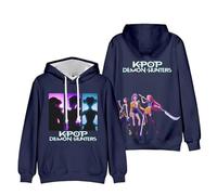 OUHZNUX Sweat À Capuche K-Pop De-Mon H-Hunters Merch Hoodie Vintage Mode Pullover Unisex Hip Hop 3D Imprimé Oversized Manches Longues Sweatshirt pour Femmes Hommes XXS-4XL-Navy Blue||3X_l