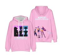 OUHZNUX Sweat À Capuche K-Pop De-Mon H-Hunters Merch Hoodie Vintage Mode Pullover Unisex Hip Hop 3D Imprimé Oversized Manches Longues Sweatshirt pour Femmes Hommes XXS-4XL-Pink||m