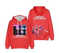 OUHZNUX Sweat À Capuche K-Pop De-Mon H-Hunters Merch Hoodie Vintage Mode Pullover Unisex Hip Hop 3D Imprimé Oversized Manches Longues Sweatshirt pour Femmes Hommes XXS-4XL-Red||x_l