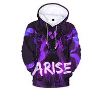 OUHZNUX Sweats À Capuche Solo Leveling Sweats À Capuche Imprimés en 3D Sweats À Capuche Sweat-Shirts Chauds Homme Polyester Fun Crew Neck Street Sweats À Capuche XXS-XXL