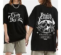 OUHZNUX T-Shirt Black Clover Impression Double Face T-Shirt Anime Drôle Hommes Harajuku T-Shirt Graphique Streetwear Cool Tshirt Hip Hop Top Tee Shirt XXS-XXL