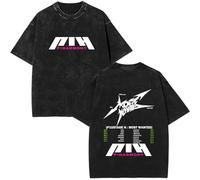 OUHZNUX T-Shirt P1Harmony Tour 2025 T-Shirt Imprimé Homme Et Femme Kpop Mode Tendance Décontracté Coton Ample Manches Courtes XS-3XL-Black&b||m