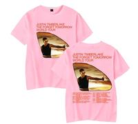 OUHZNUX T-Shirts Hommes Femmes Justin Timberlake World Tour Manches Courtes Rue Pull Chemise T-Shirt Hip Hop Col Rond Coton Sweat Mode Vêtements XS-3XL-Black||XS