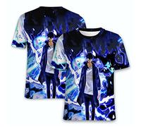OUHZNUX T-Shirts Solo Leveling Anime, Solo Leveling Manga Sung Jinwoo Tee Unisexe Impression 3D Manches Courtes Cosplay Boys All-Match T-Shirts XXS-XXL