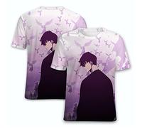 OUHZNUX T-Shirts Solo Leveling Anime, Solo Leveling Manga Sung Jinwoo Tee Unisexe Impression 3D Manches Courtes Cosplay Boys All-Match T-Shirts XXS-XXL