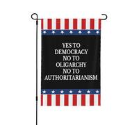 Oui à la démocratie, non à l'oligarchie, non à l'autoritarisme - Drapeau de jardin double face - Panneau mural