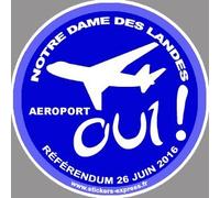 Oui au référendum pour l'aéroport de Notre Dame des Landes - 10cm - Autocollant/Sticker