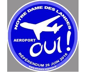 Oui au référendum pour l'aéroport de Notre Dame des Landes - 10cm - Autocollant/Sticker