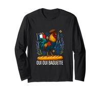 Oui Baguette French Meme Bread Coq Amoureux Francophile Manche Longue