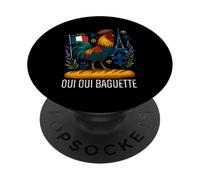 Oui Baguette French Meme Bread Coq Amoureux Francophile PopSockets PopGrip Adhésif