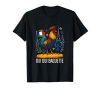 Oui Baguette French Meme Bread Coq Amoureux Francophile T-Shirt