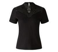 Oui - Blouse en Viscose avec Col en Dentelle - Femme - Blouses et Chemises - Noir - Taille: 38 FR