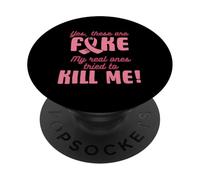 Oui, CE sont des Faux, Mes Vrais Ont ESSAYÉ DE ME Tuer Funny Meme PopSockets PopGrip Adhésif