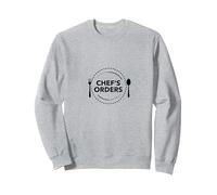 Oui Chef Chefs Commandes Kitchen Authority Culinary Humour Sweatshirt, Unisexe pour Adultes, Gris Chiné, XL