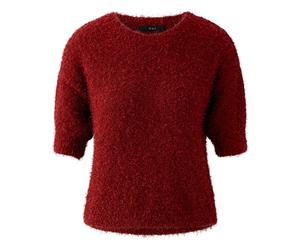 Oui, Femme, Pulls, Rouge, Taille: 42 FR Tricot ras du cou