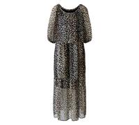 Oui, Femme, Robes, Multicolore, Taille: 46 FR Robe Maxi en Mousseline, Style Décontracté