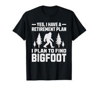 Oui, J'Ai Un Plan de Retraite Bigfoot Funny Sasquatch Mens T-Shirt