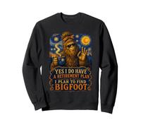Oui J'Ai Un Plan de Retraite Trouvez Bigfoot Van Gogh Women Sweatshirt