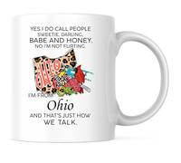 Oui, J'Appelle Les Gens Chéri(E), Ma Belle, Mon Amour Et Mon Trésor. Je Viens De L'Ohio. Mug À Café Modernes Tasse Céramique Tasse À Café Pour L'École Boissons Chaudes Cuisine 330Ml