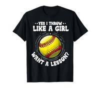 Oui, je lance comme si une fille voulait une leçon, receveur de softball, adolescent T-Shirt