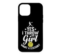 Oui, Je Lance comme Une Fille Veut Une leçon de Softball Coque pour iPhone 12 Mini