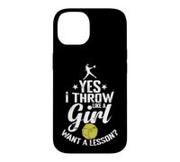 Oui, Je Lance comme Une Fille Veut Une leçon de Softball Coque pour iPhone 14