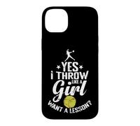 Oui, Je Lance comme Une Fille Veut Une leçon de Softball Coque pour iPhone 14 Plus