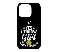 Oui, Je Lance comme Une Fille Veut Une leçon de Softball Coque pour iPhone 14 Pro
