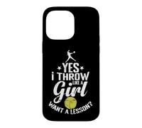 Oui, Je Lance comme Une Fille Veut Une leçon de Softball Coque pour iPhone 14 Pro Max