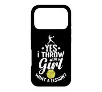 Oui, Je Lance comme Une Fille Veut Une leçon de Softball Coque pour iPhone 17 Pro