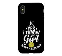 Oui, Je Lance comme Une Fille Veut Une leçon de Softball Coque pour iPhone X/XS