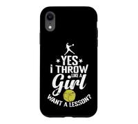 Oui, Je Lance comme Une Fille Veut Une leçon de Softball Coque pour iPhone XR