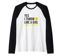 Oui, Je Lance comme Une Fille Veut Une leçon de Softball féminin Manche Raglan