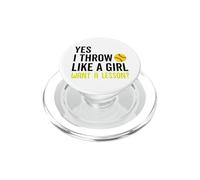 Oui, Je Lance comme Une Fille Veut Une leçon de Softball féminin PopSockets PopGrip pour MagSafe
