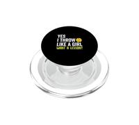 Oui, Je Lance comme Une Fille Veut Une leçon de Softball féminin PopSockets PopGrip pour MagSafe
