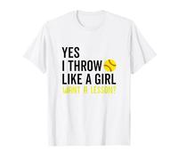Oui, Je Lance comme Une Fille Veut Une leçon de Softball féminin T-Shirt
